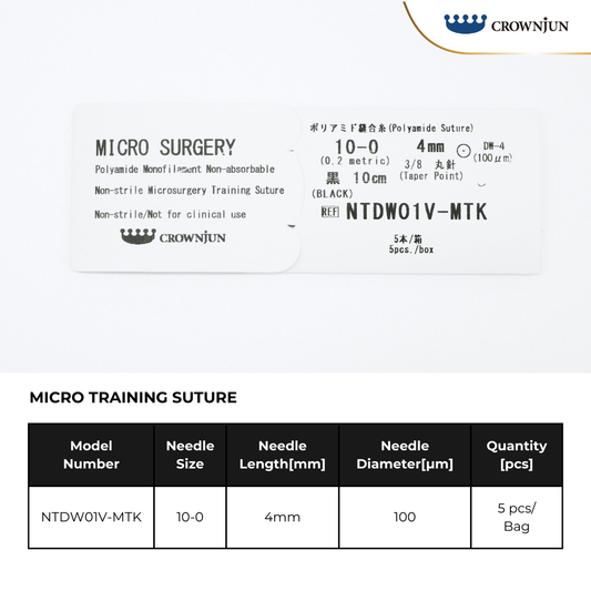 MICRO TRAINING SUTURE 10-0, 4mm