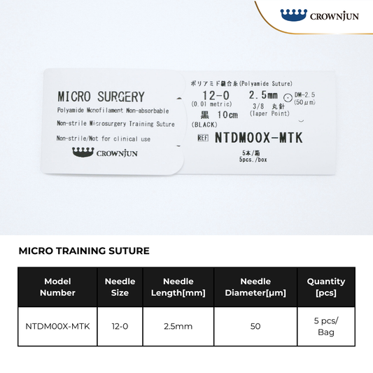 MICRO TRAINING SUTURE 12-0, 2.5mm